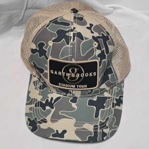 Garth Brooks Stadium Tour Hat Camouflage Trucker Snapback Cap‎